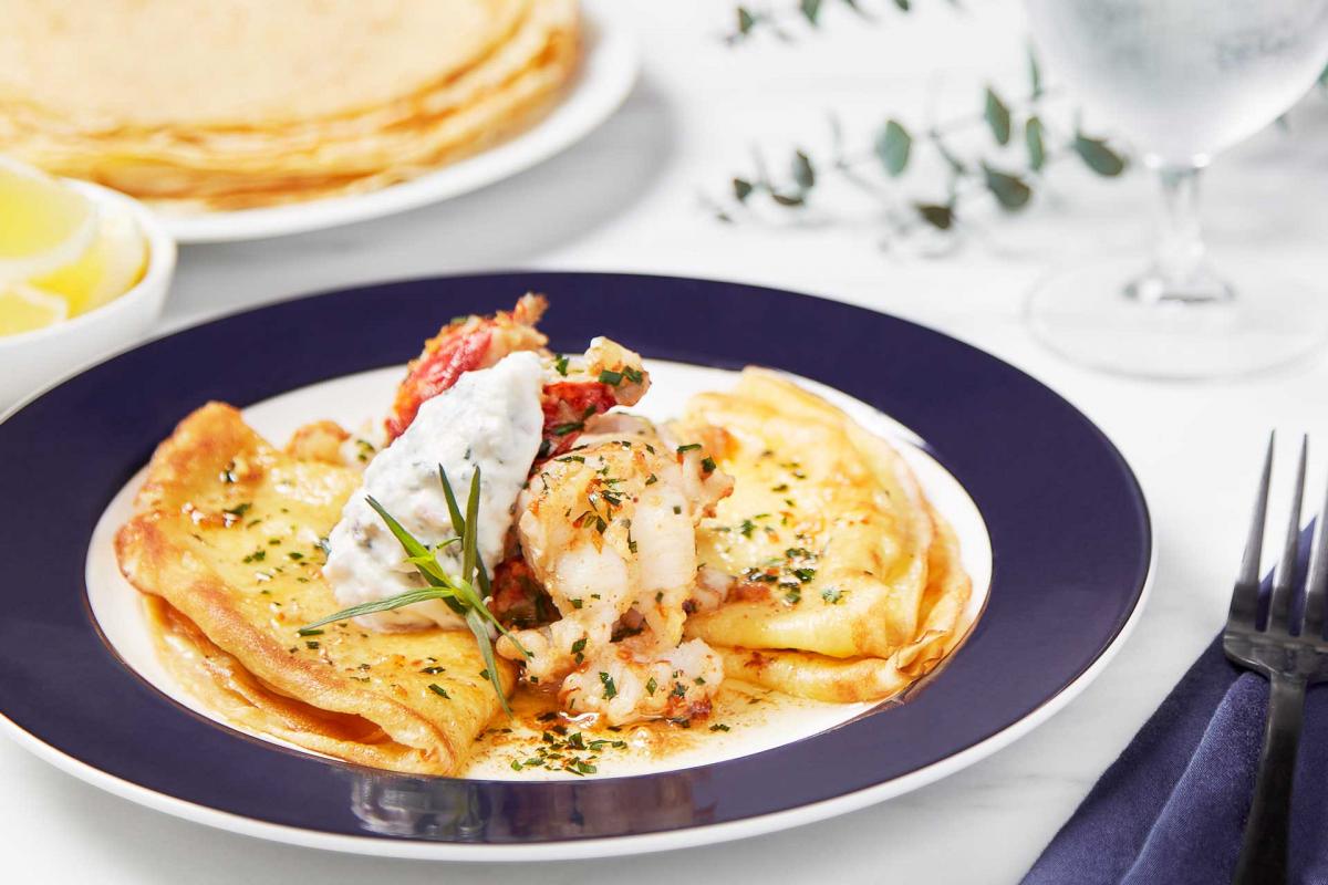 Nugget Markets Lobster Crepes with Tarragon Crème Fraîche Recipe