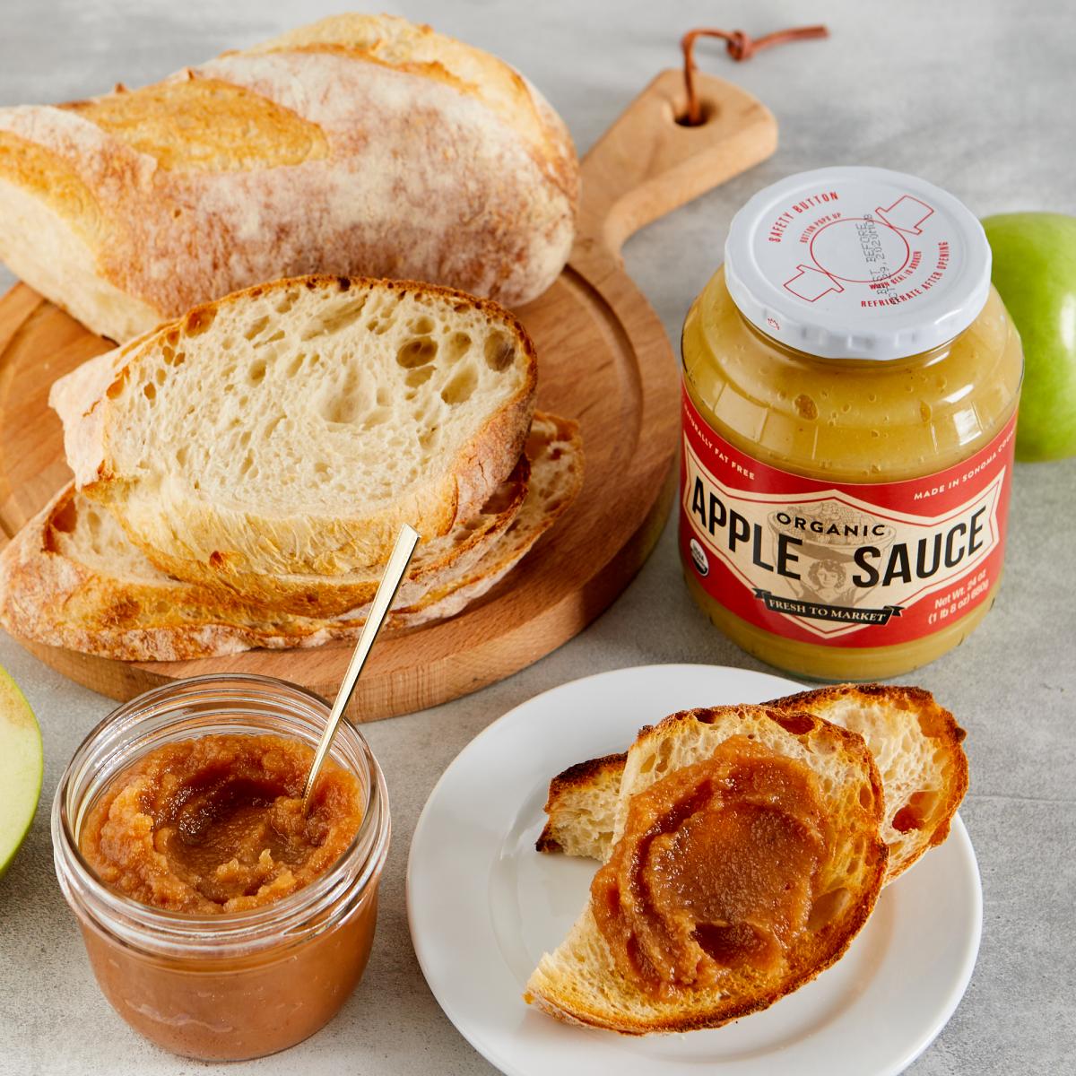 fresh to market apple sauce and apple buttered toast