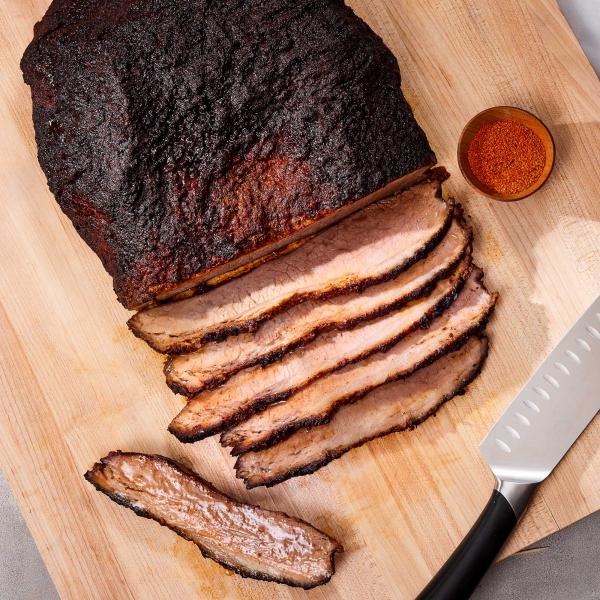 Sliced Brisket on a cutting board