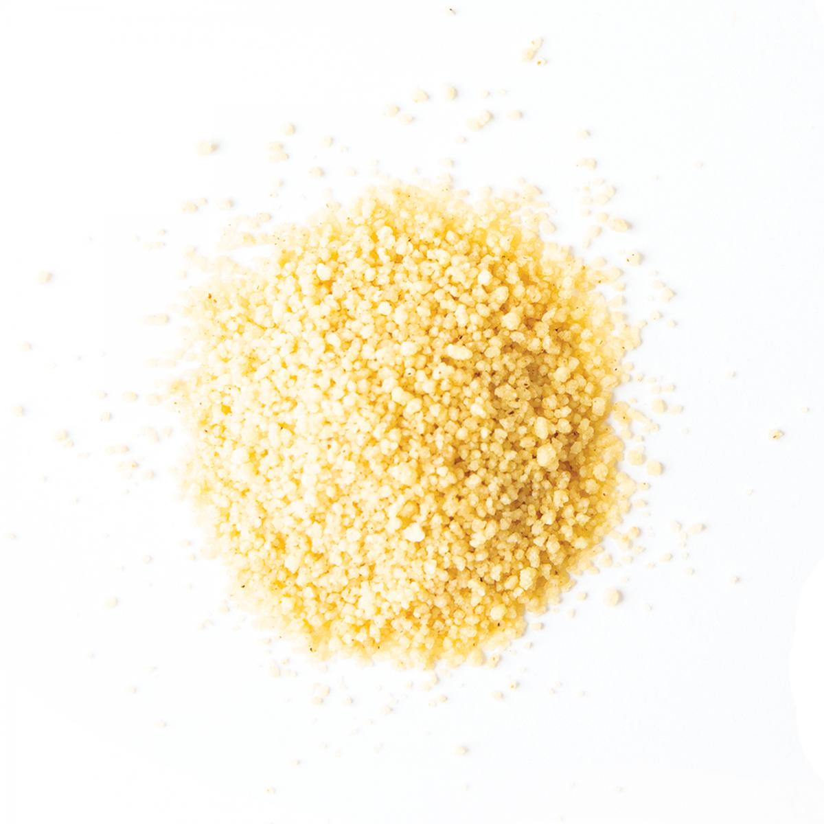 Small pile of uncooked couscous