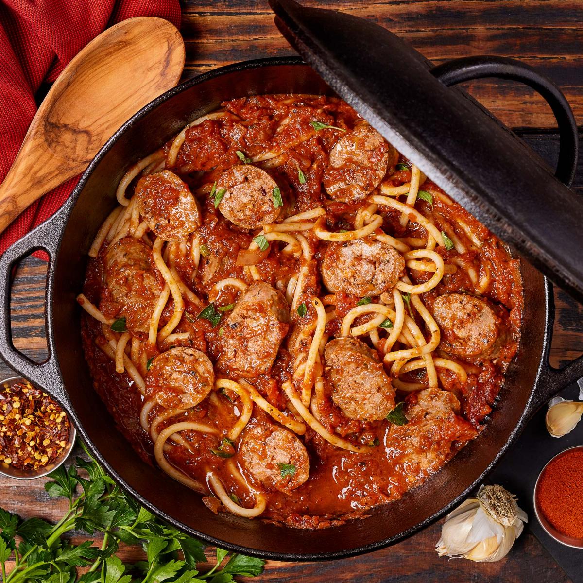 Spicy Calabrese Sausage Ragu