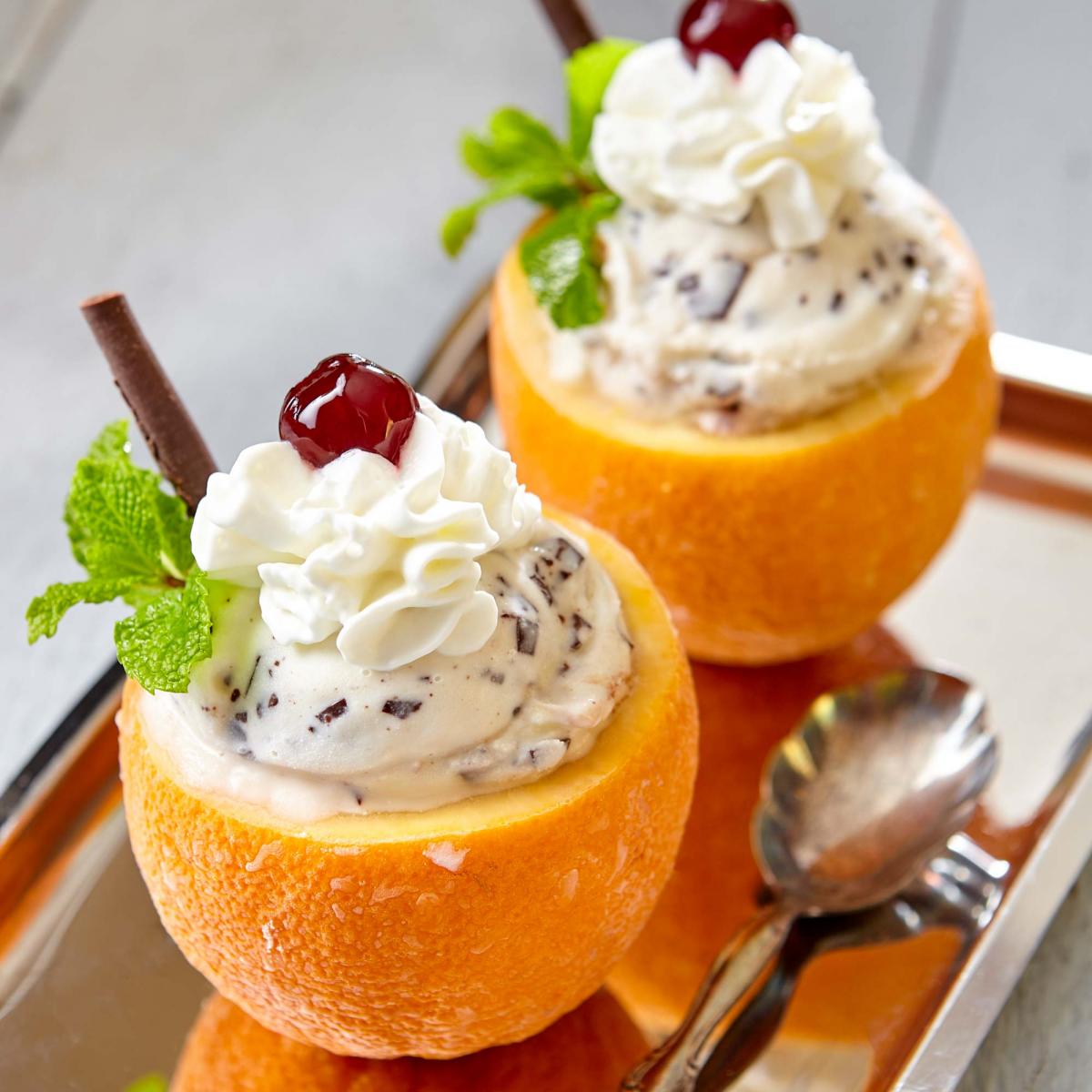 Frozen Orange Bowl Gelato Sundae