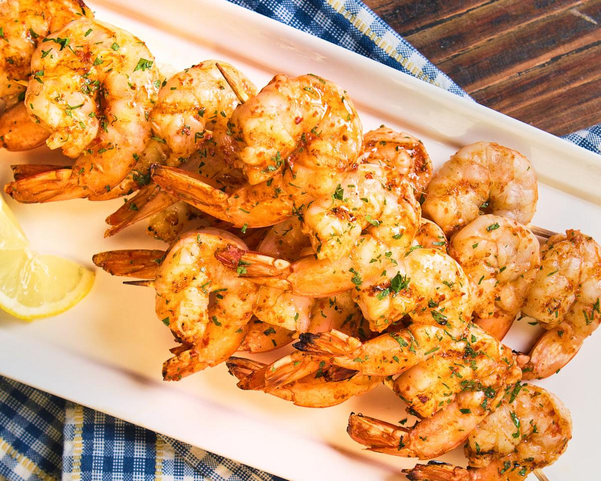 Harissa Shrimp Skewers
