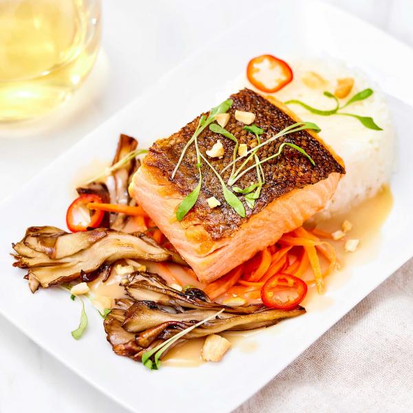 Lemongrass Seared Salmon with Coconut Milk