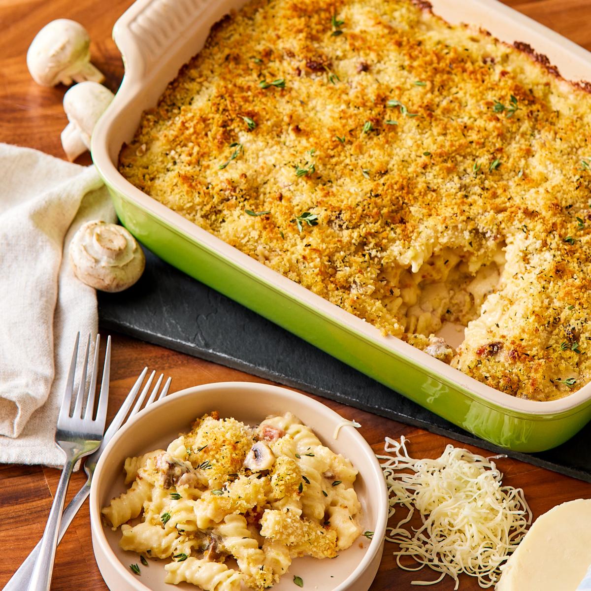 Mac and Cheese with Bacon & Mushrooms