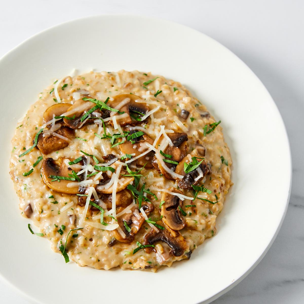 Mushroom Risotto with Steel-Cut Oats