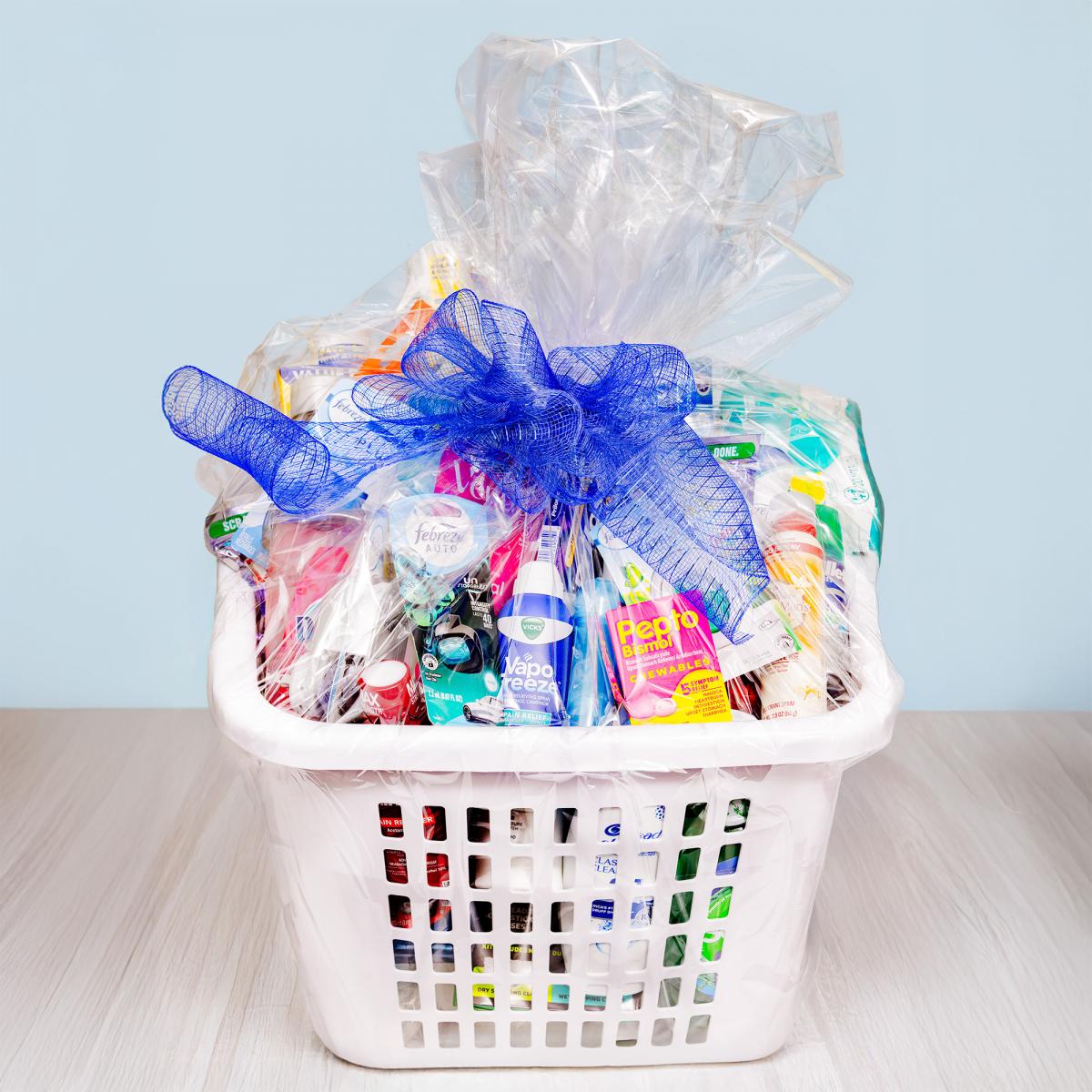 laundry basket full of household products from Procter & Gamble