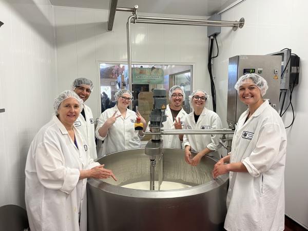 Our Cheesemongers with Marieke Penterman making Marieke&reg; Gouda Pesto Rosso!