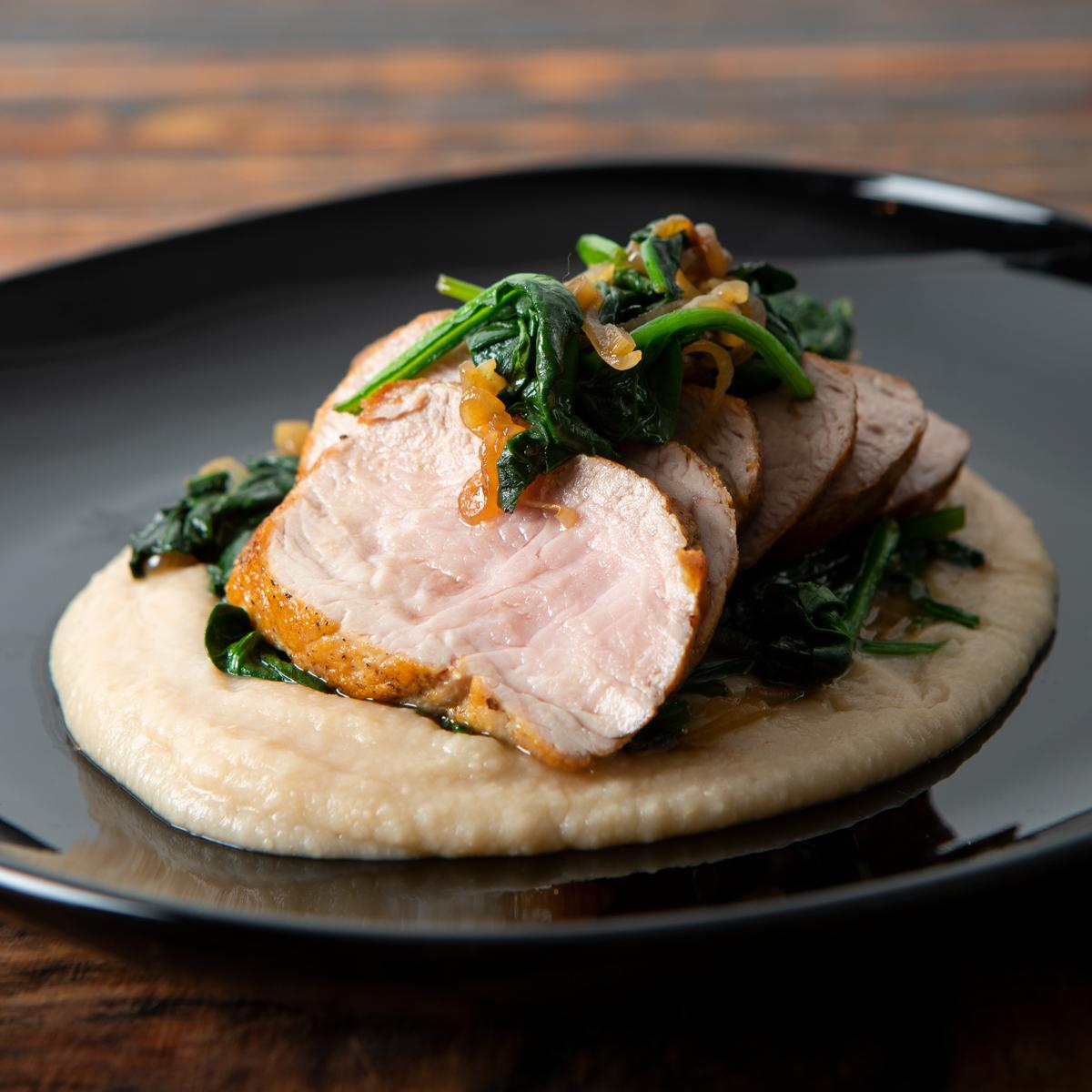 pork tenderloin with white bean puree