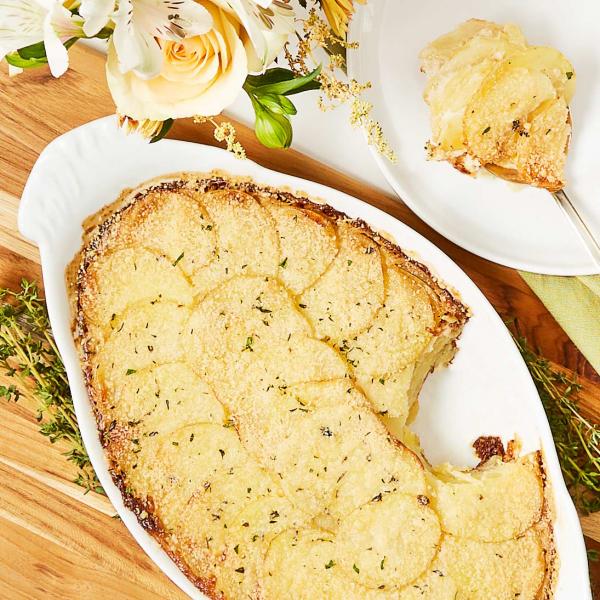 Potato Gratin with Porcini Cream