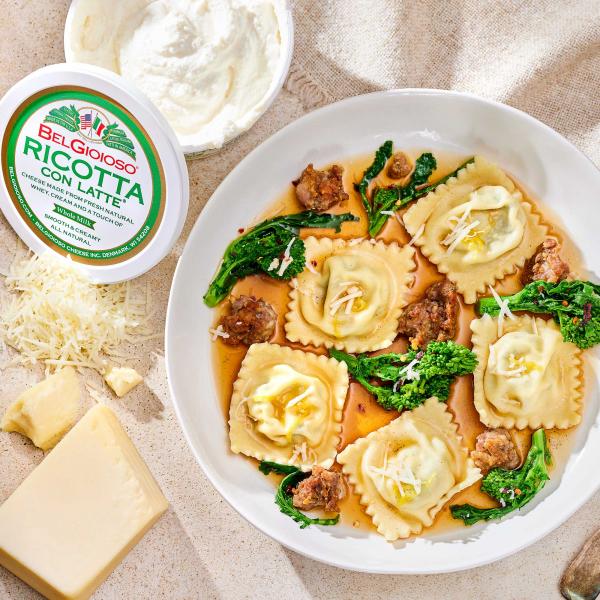 Ravioli Rapini with BelGioioso Cheeses