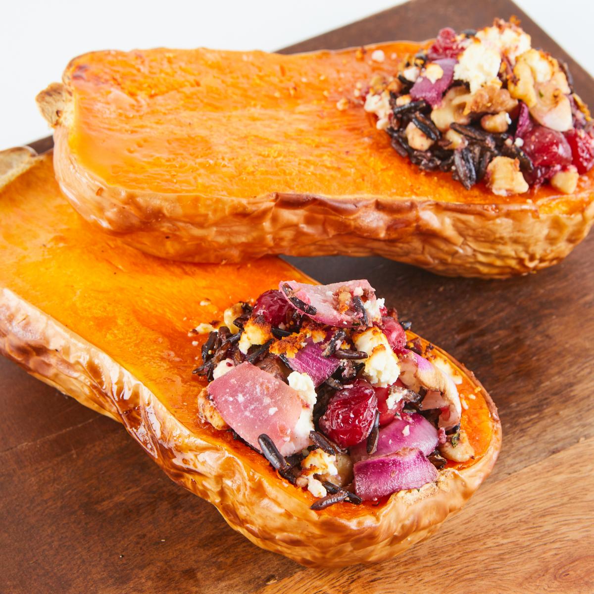 roasted and stuffed butternut squash