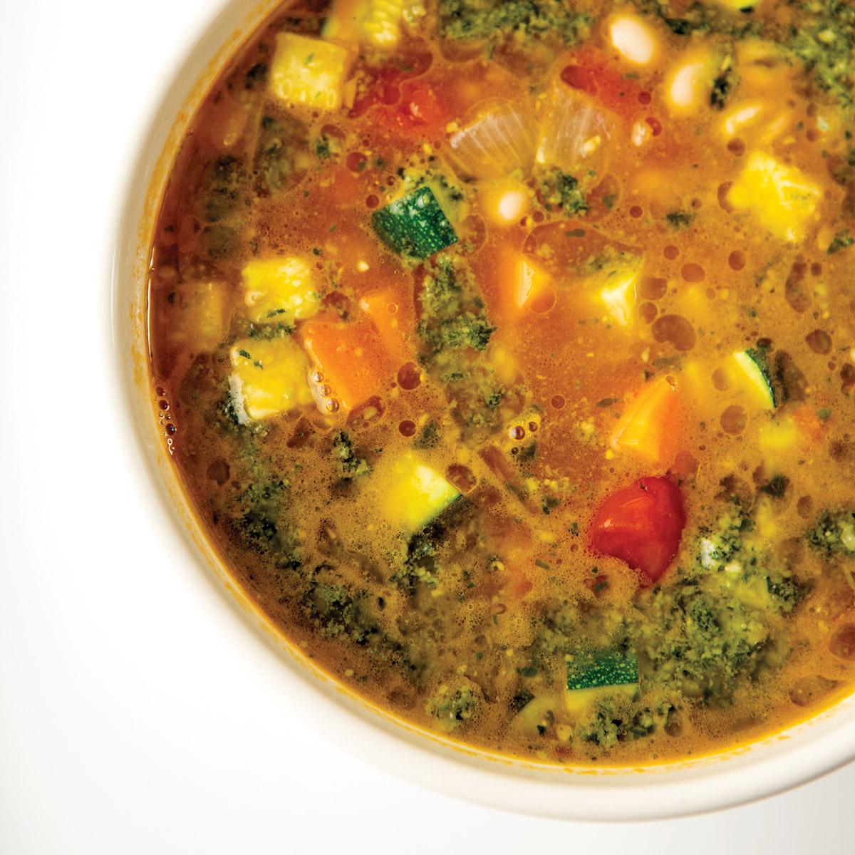 bowl of soup top down