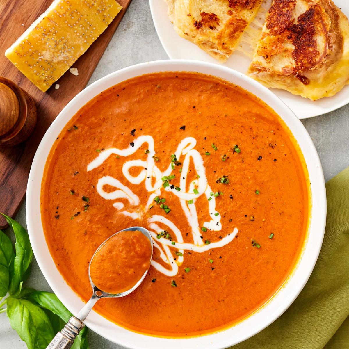 Tomato Soup using FTM parmesan rind